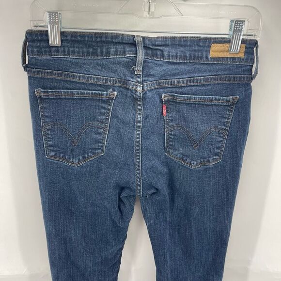 Levi's Womens Tapered Leg Jeans The Original Stretch Mid Rise Dark Wash Blue 10 - Picture 5 of 11